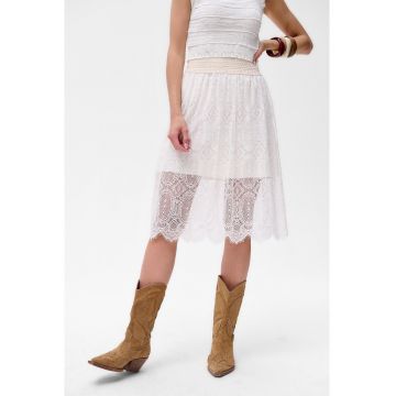 Fusta din dantela cu talie elastica Xawa