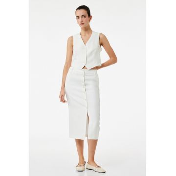 Fusta din denim cu talie medie