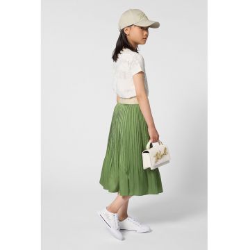Fusta evazata cu banda logo elastica - Verde feriga