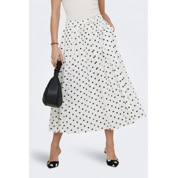 Fusta evazata cu buline - Alb murdar