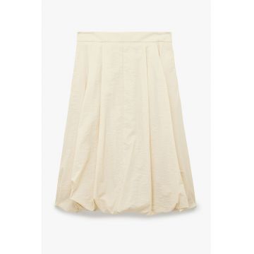 Fusta evazata cu fermoar pe spate - Bej