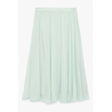 Fusta evazata cu pliu inversat - Verde menta