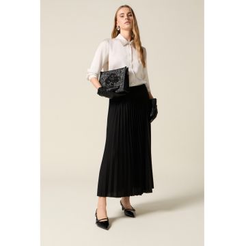 Fusta lunga cu model uni - Negru