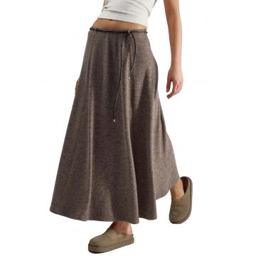 Fusta maxi -  Maro cafeniu - Textil