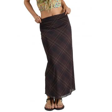 Fusta maxi -  Maro inchis - Textil