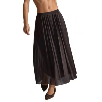 Fusta maxi -  Textil - Maro inchis - Talie inalta