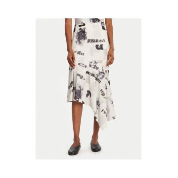 Fusta midi -  alb - femei