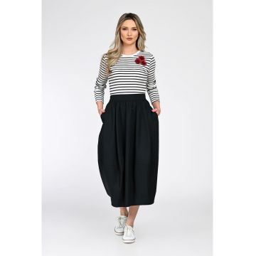 Fusta midi cu model bufant