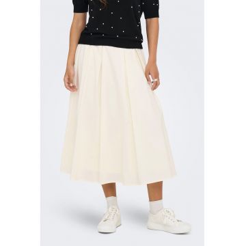 Fusta midi cu pliuri - Alb murdar