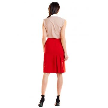 Fusta midi dama  Herzerine A255 rosie - Rosu