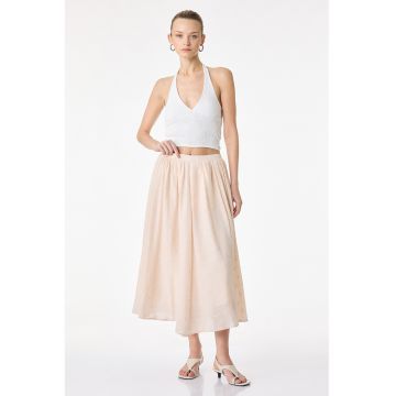 Fusta midi evazata - Bej deschis