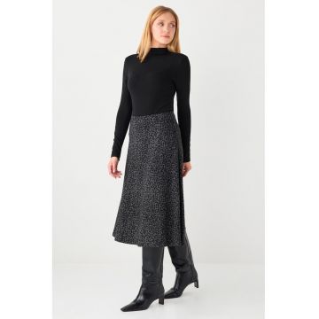 Fusta midi evazata - Gri antracit