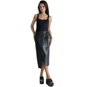 Fusta midi  neagră - Negru