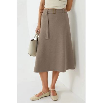 Fusta Midi  talie inalta - bej