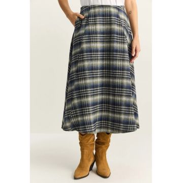 Fusta midi  talie inalta - verde -