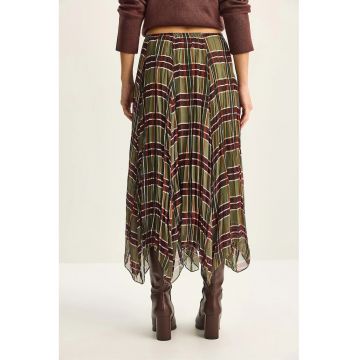 Fusta midi -  textil - Verde