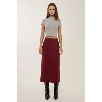 Fusta midi visinie cu talie inalta