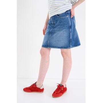 Fusta mini cu croiala dreapta - Albastru