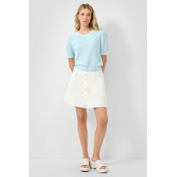 Fusta mini cu terminatii nefinisate - Alb murdar