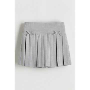 Fusta mini evazata - Gri deschis melange