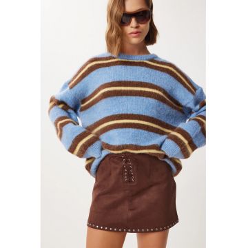 Fusta mini - Happiness Istanbul - poliester/elastan - maro