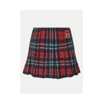 Fusta mini -  rosu - 90% poliester - 10% lana -