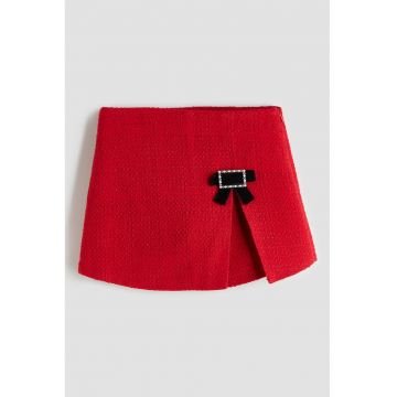 Fusta-pantalon scurta cu aplicatie funda - Rosu