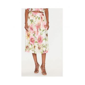 Fusta plisata cu imprimeu floral