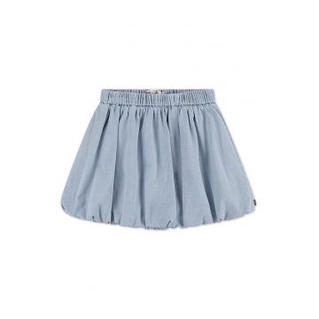 Fusta plisata cu talie elastica - Albastru prafuit