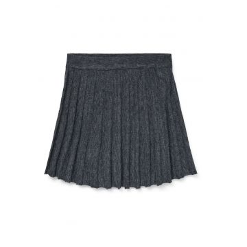 Fusta plisata  gri - din material usor - pentru femei