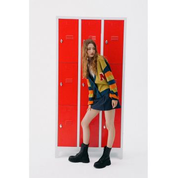 Fusta scurta cu pliuri - Bleumarin