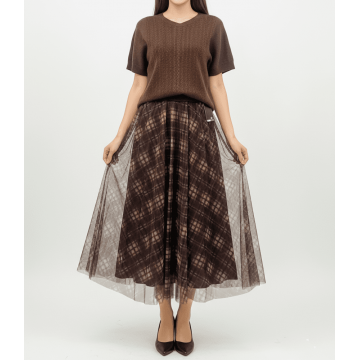 Fusta Tul cu Model- Carouri