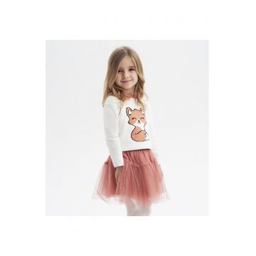 Fusta tull bicolor pentru fetite -  4.7660 - Negru/Portocaliu