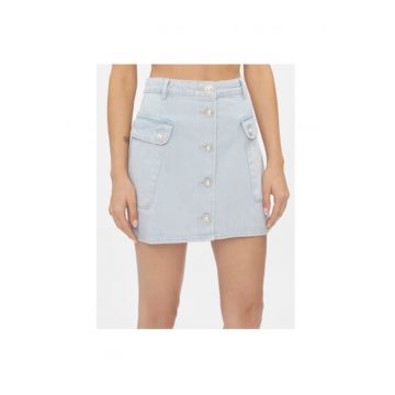 Fusta Dama -  302976737 - Bumbac - XS INTL - Albastru