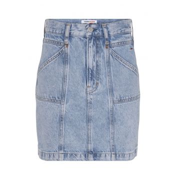 Fusta din denim cu buzunare -