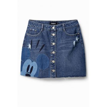Fusta din denim cu Mickey Mouse -