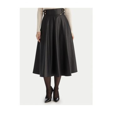 Fusta  din imitatie de piele - neagra