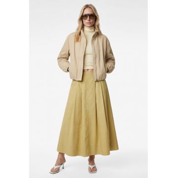 Fusta evazata din bumbac - Verde pal