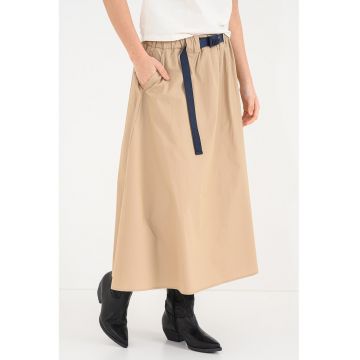 Fusta lunga de bumbac - Maro camel