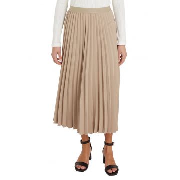 Fusta midi plisata - Bej