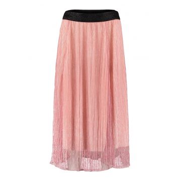 Fusta midi stralucitoare - Negru/Roz deschis