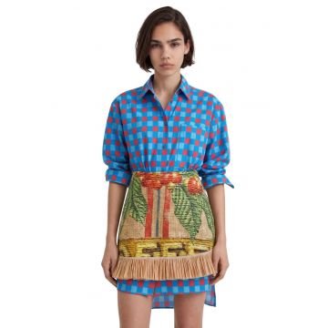 Fusta texturata din amestec de in -