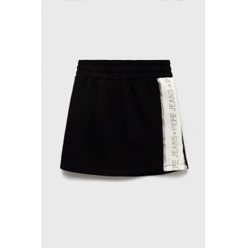 Pepe Jeans fusta fete culoarea negru, mini, evazati