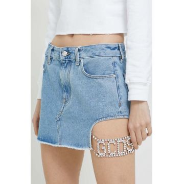 GCDS fusta jeans mini, drept