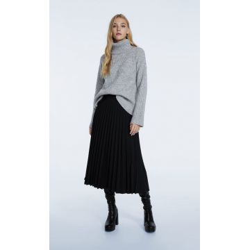 Stradivarius Fustă Plisată Negru L