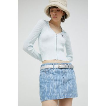 Tommy Jeans fustă din denim mini, dreaptă