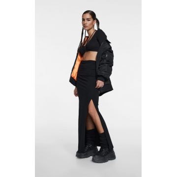 Stradivarius Fustă Lungă Negru S