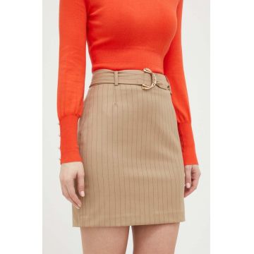 Morgan fusta culoarea bej, mini, creion Morgan fusta culoarea bej, mini, creion