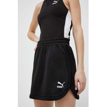 Puma fusta culoarea negru, mini, drept