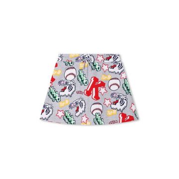 Kenzo Kids fusta din bumbac pentru copii culoarea gri, mini, drept